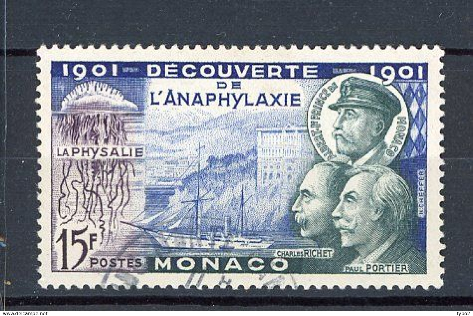 MONACO - Yv. N° 396 (o)  Découverte De L'anaphylaxie Cote 2,4 Euro BE  2 Scans - Usados