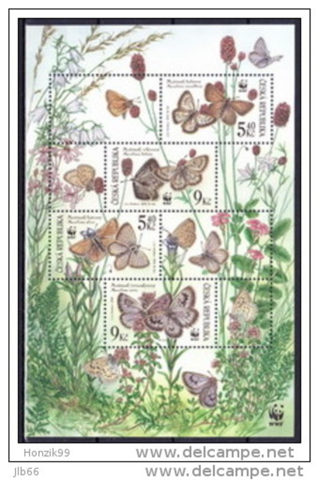 2002 Faune Papillons Butterflies YT BF 15 Mi B. 17 - Blokken & Velletjes