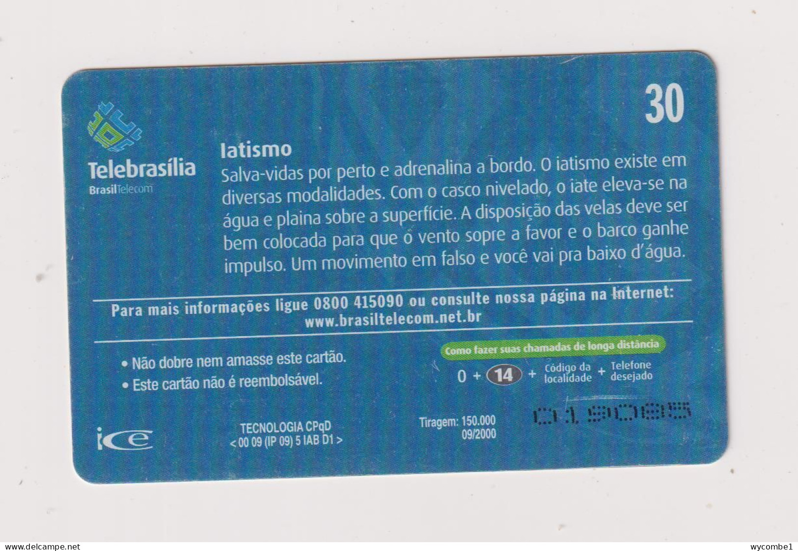 BRASIL -  Olympic Sailing Inductive  Phonecard - Brésil