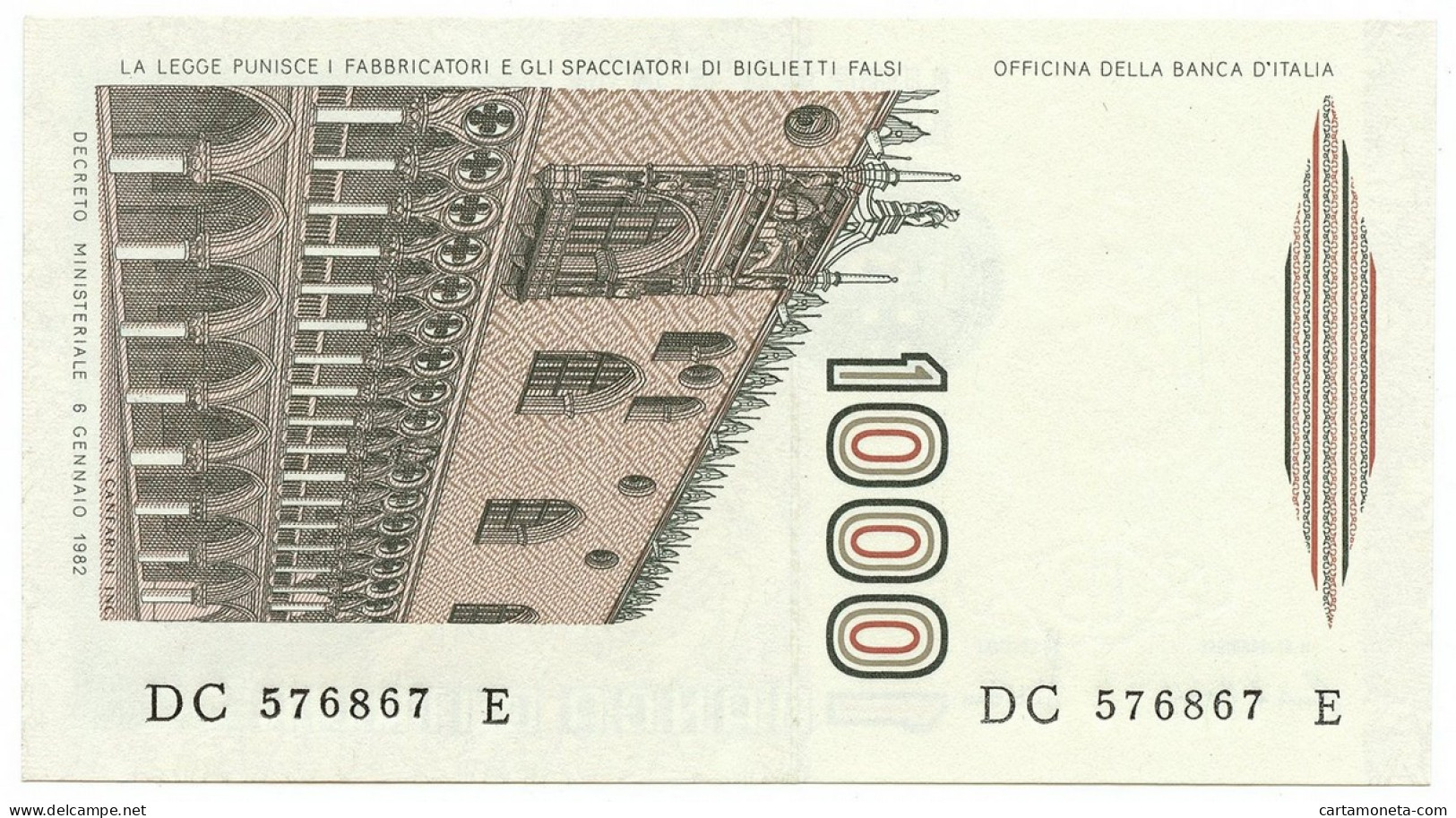 1000 LIRE MARCO POLO LETTERA C 14/03/1984 FDS - Autres & Non Classés