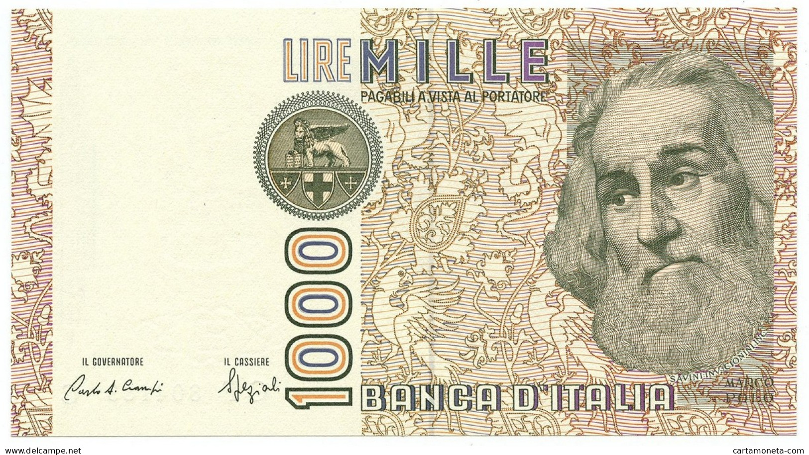 1000 LIRE MARCO POLO LETTERA F 20/10/1988 FDS - Other & Unclassified