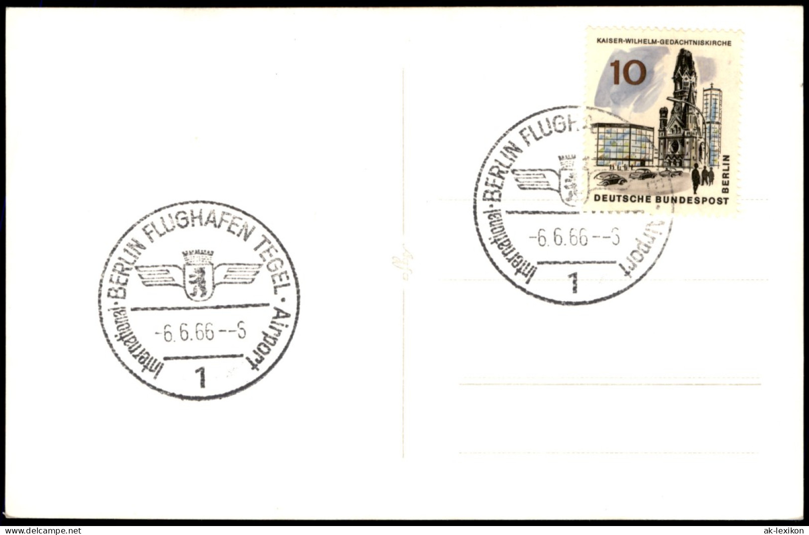 Tegel-Berlin   Flughafen Tegel 1966  Mit Stempel-Datum 6.6.66 - Tegel