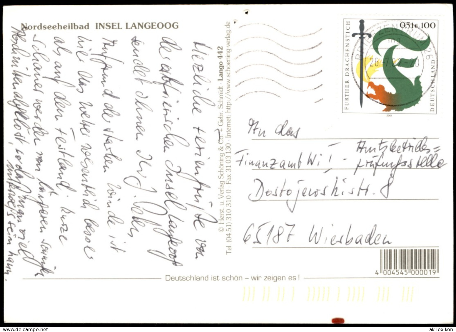 Ansichtskarte Langeoog Luftbild Luftaufnahme Nordseeinsel Langeoog 1992 - Langeoog