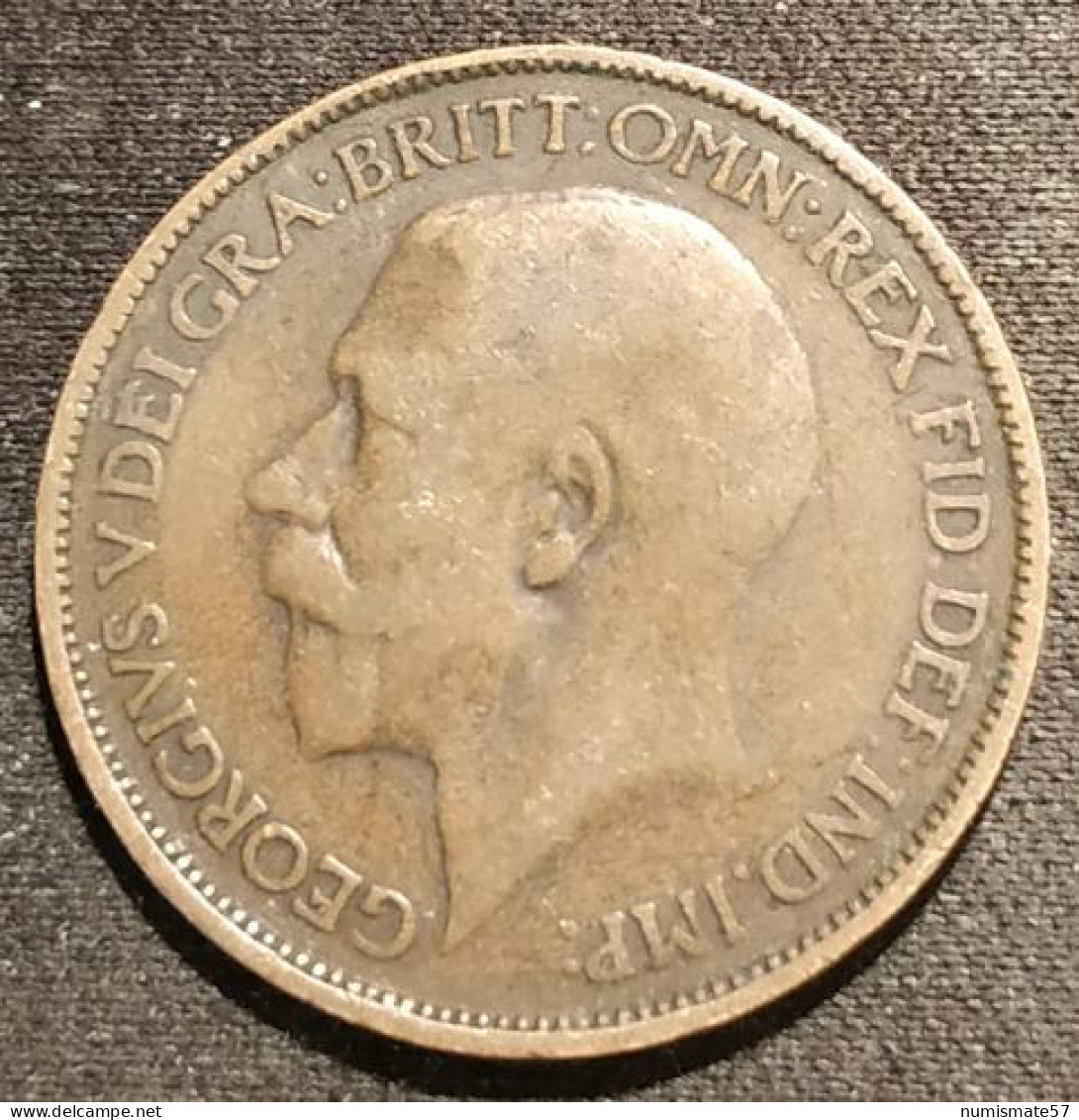 GRANDE BRETAGNE - ½ - 1/2 - HALF PENNY 1925 - George V - 1ère Effigie - Large Tête - KM 809 - C. 1/2 Penny