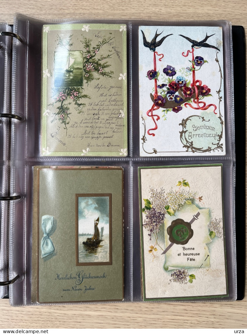 68 cpa gaufrées-- 68 embossed vintage postcards