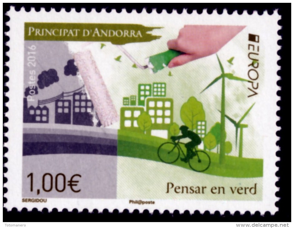 ANDORRA French EUROPA 2016 "Think Green" 1v** - 2016