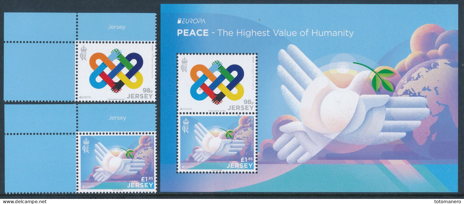 JERSEY EUROPA 2023 "Peace, The Highest Value Of Humanity" Set Of 2v & Minisheet"* - 2023