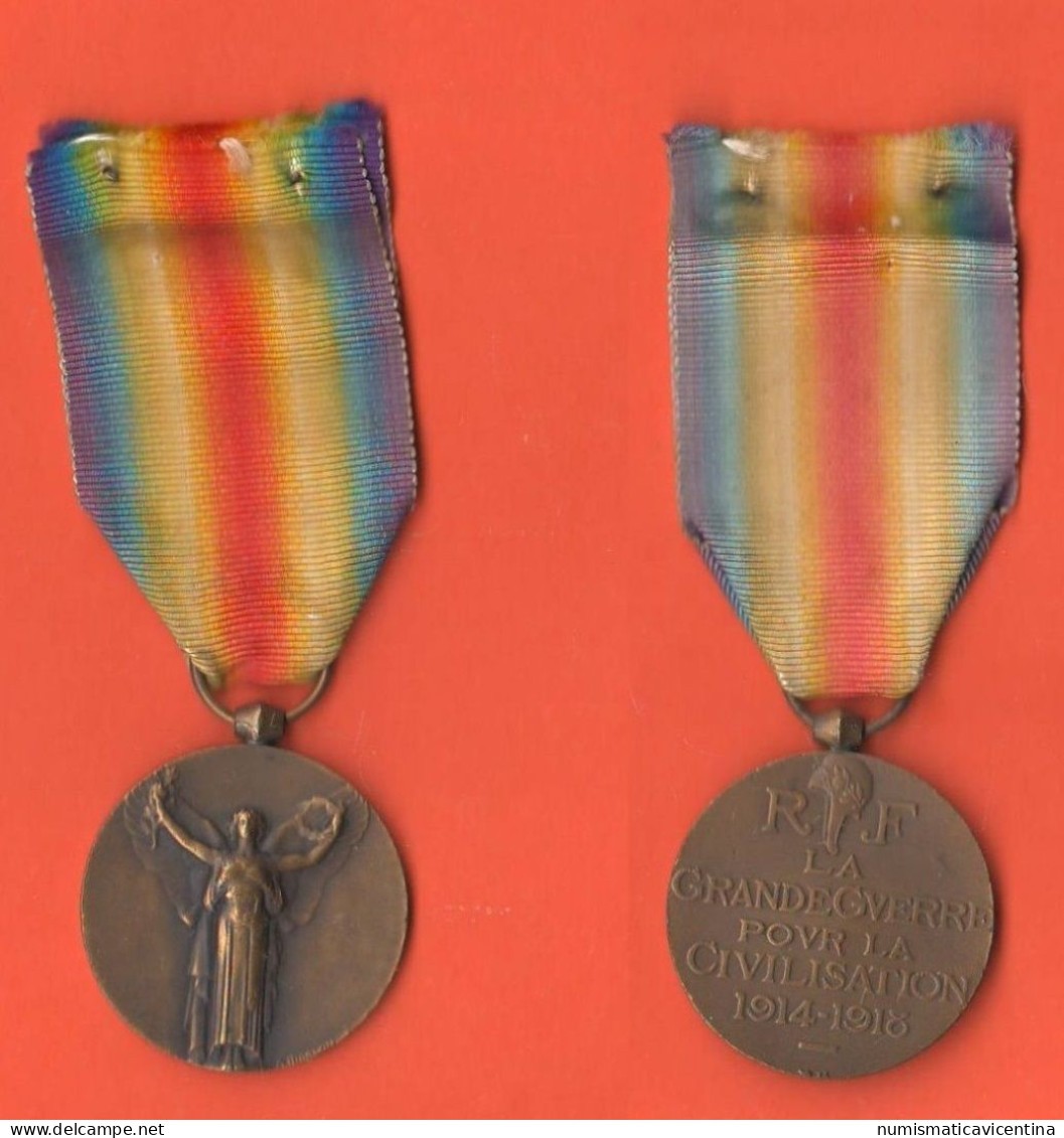 France Médaille Interalliée 1 WW Interalleata Francia Interallied Medal 1 WW Guerra 1914 1918 - Francia