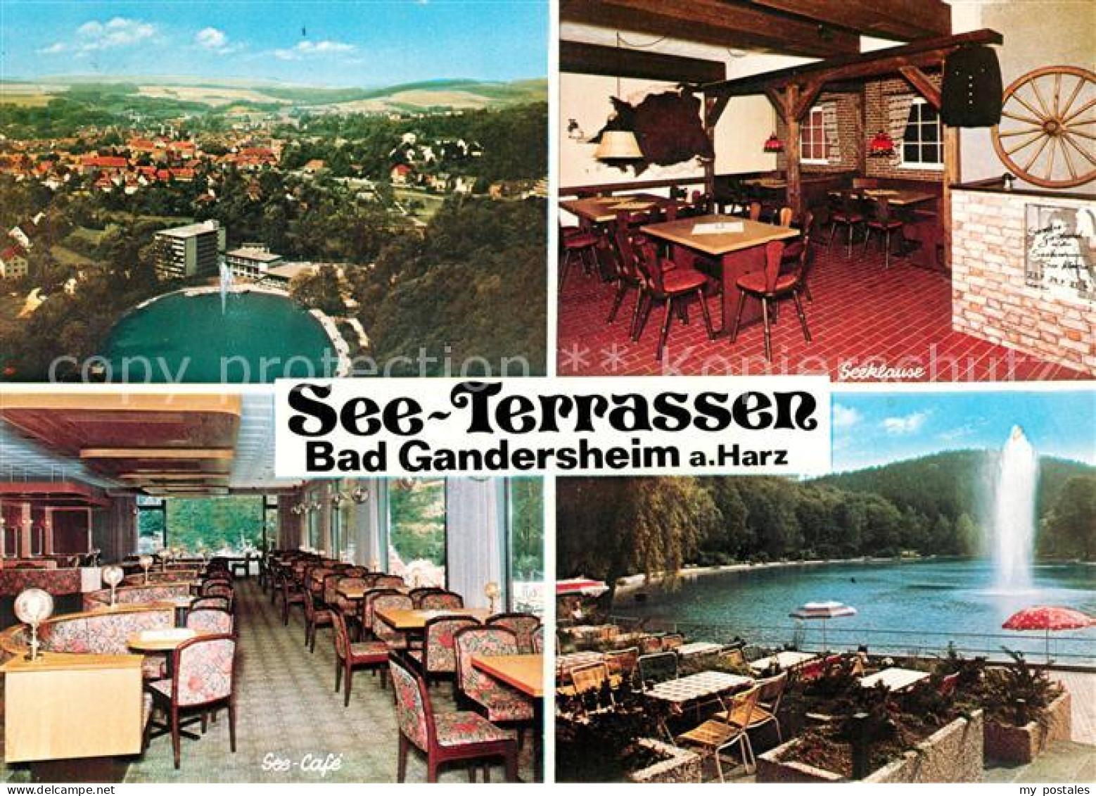 73204358 Bad Gandersheim Cafe Seeklause See Terrassen Fontaene Fliegeraufnahme B - Bad Gandersheim