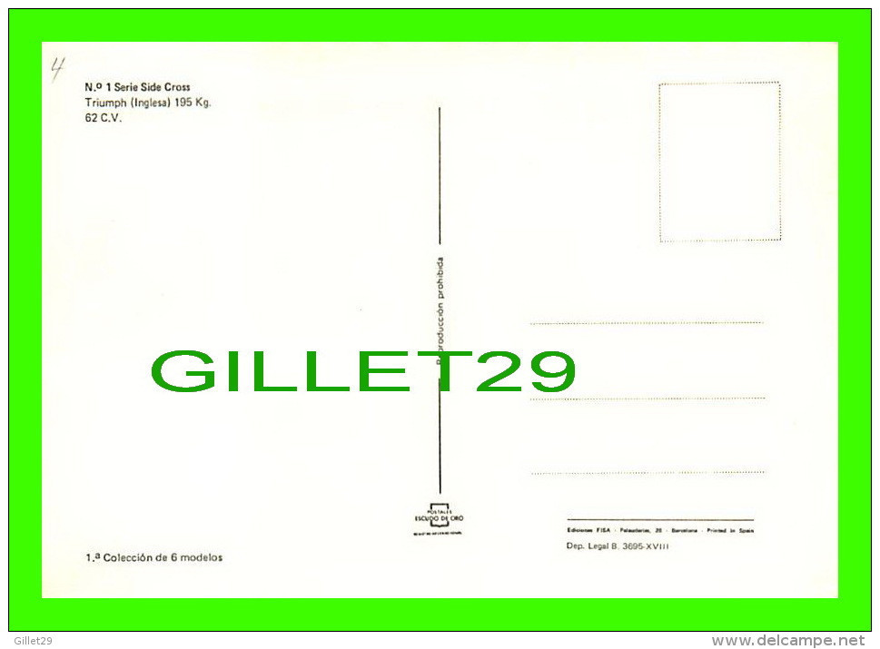SPORTS MOTO - BERNARD BRODU, FRANCIA - SERIE SIDE CROSS No 1 -TRIUMPH 195 KG, 62 C.V. - - Motorradsport