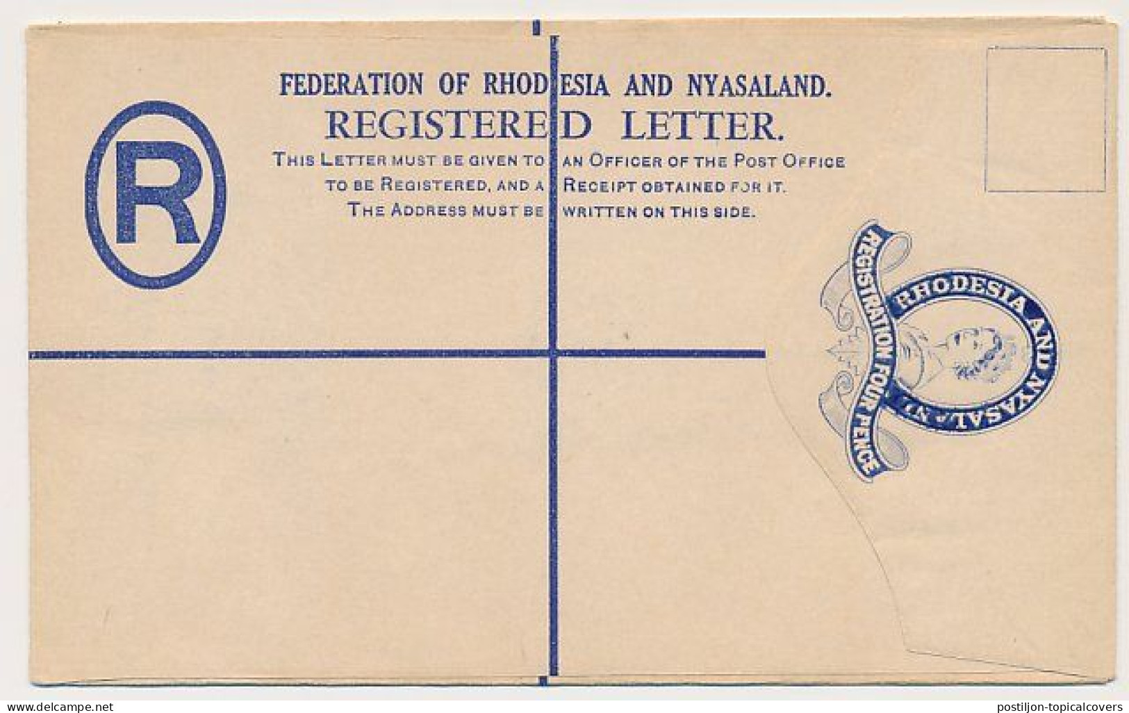 Registered Letter Rhodesia And Nyasaland - Postal Stationery - Rhodesia & Nyasaland (1954-1963)