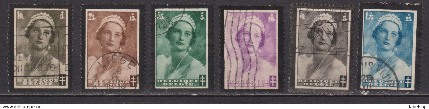 Timbres Oblitérés De Belgique De 1935 Entre YT 411 à 417 MI 408 à 413 - 1934-1935 Leopold III