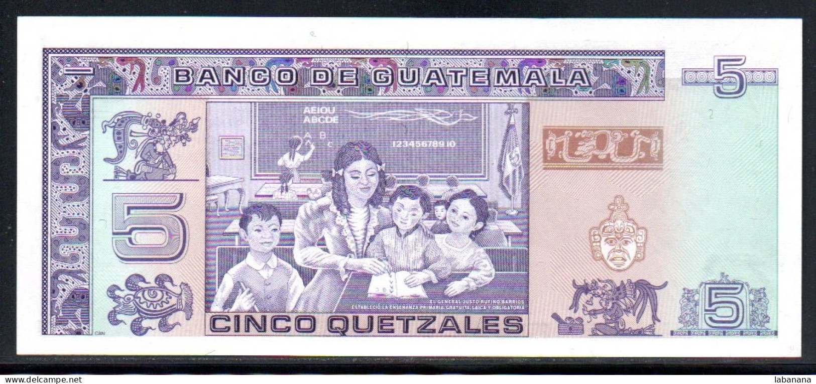 685-Guatemala 5 Quetzals 1992 D632C Neuf/unc - Guatemala