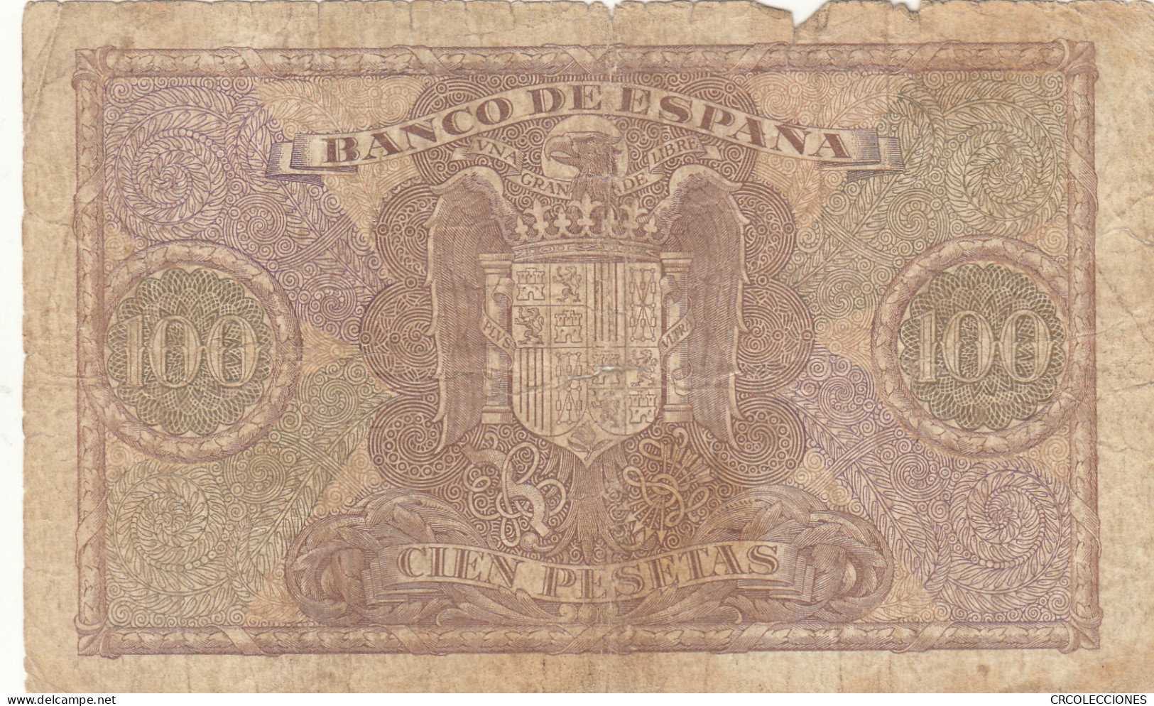 CRBS1132 BILLETE ESPAÑA 100 PESETAS 1940 USADO - Otros & Sin Clasificación