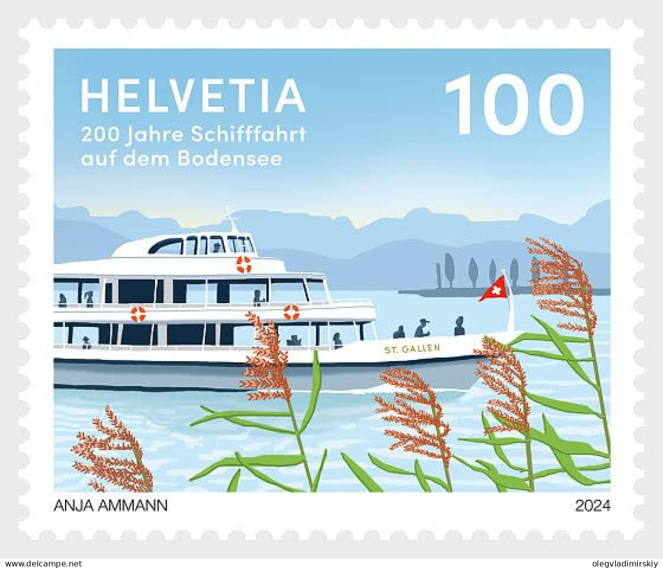 Switzerland Suisse Schweiz 2024 200 Years Boat Trips On Lake Constance Ship Stamp MNH - Nuovi