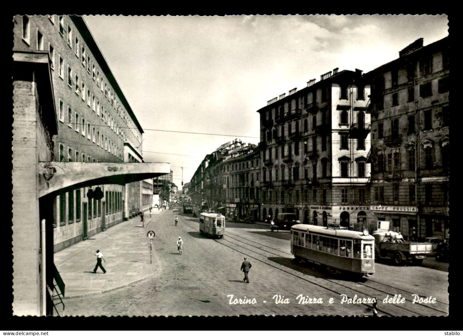 ITALIE - TORINO - VIA NIZZA E PALAZZO DELLE POSTE - TRAMWAYS - Transportmiddelen