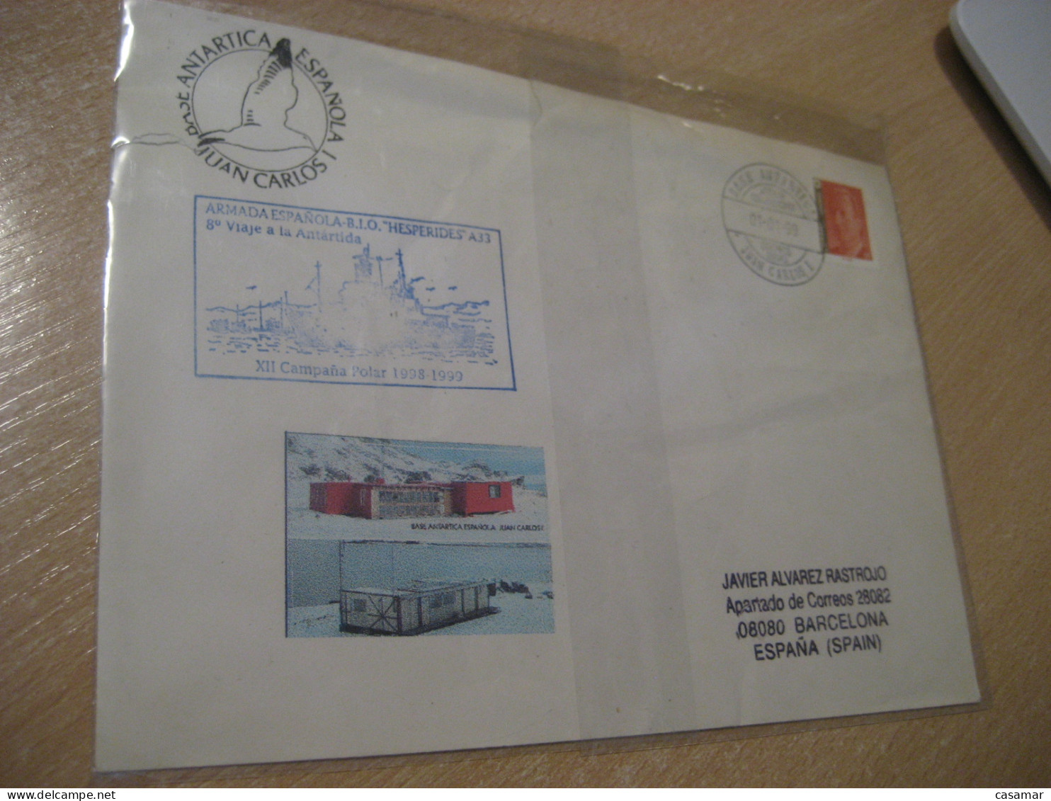 BASE ANTARTICA Juan Carlos I 1999 HESPERIDES Antarctic Cover SPAIN South Pole Polar Antarctique Antarctics Antarctica - Sonstige & Ohne Zuordnung