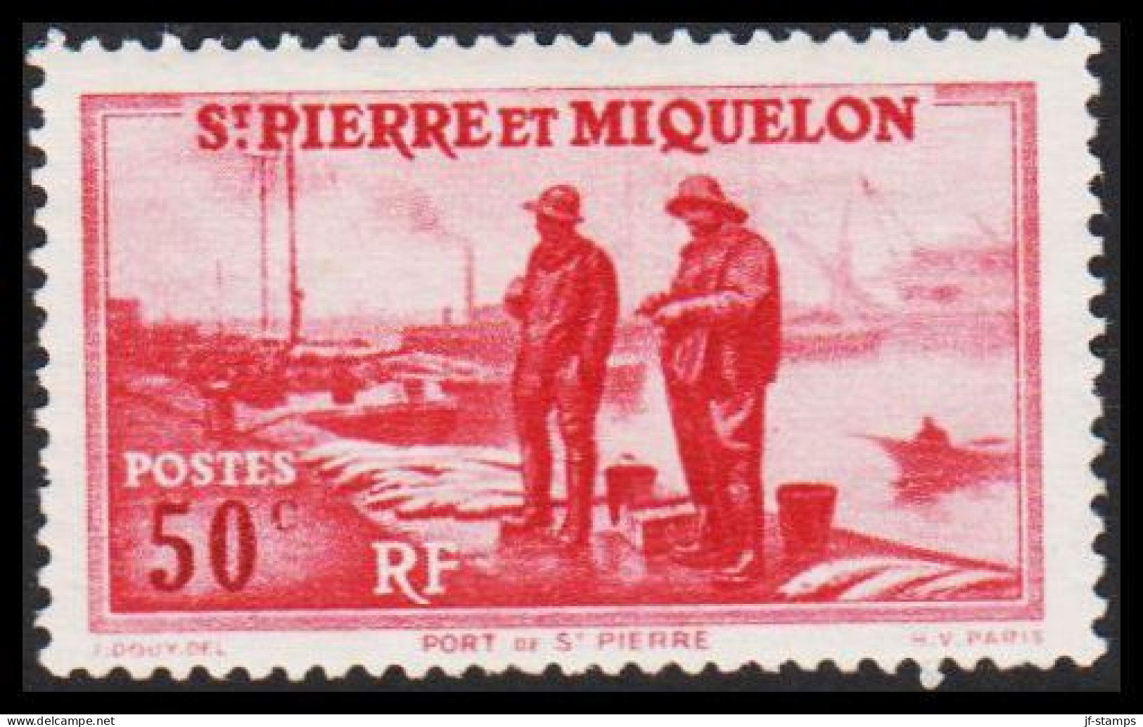 1938. SAINT-PIERRE-MIQUELON. St. Pierre Harbour 50 C. Hinged.  (Michel 180) - JF542980 - Briefe U. Dokumente