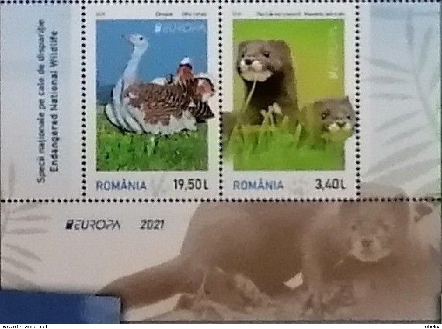 ROMANIA - EUROPA CEPT- 2021 - ENDANGERED  WILDLIFE -  Set Of 2 Stamps  MNH** - 2021