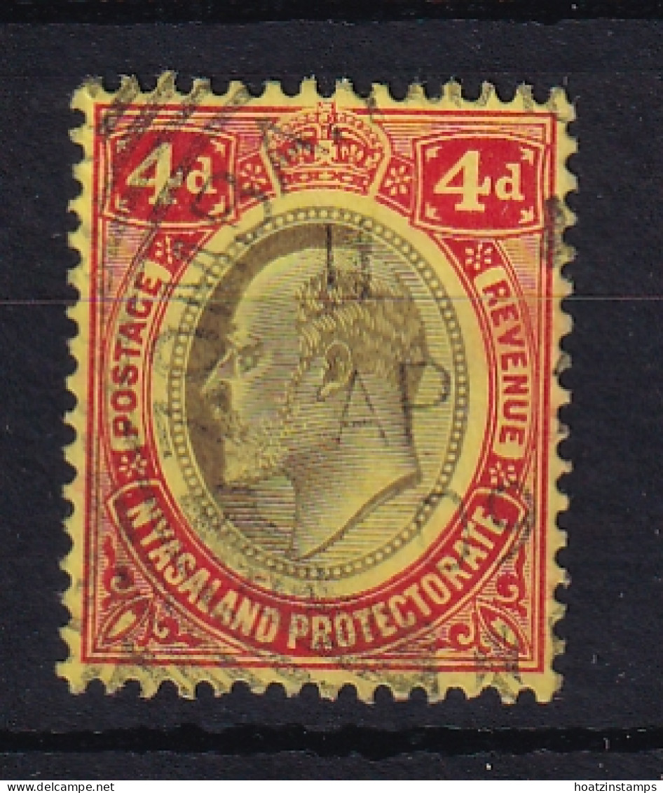 Nyasaland: 1908/11   Edward     SG76    4d      Used - Nyasaland (1907-1953)