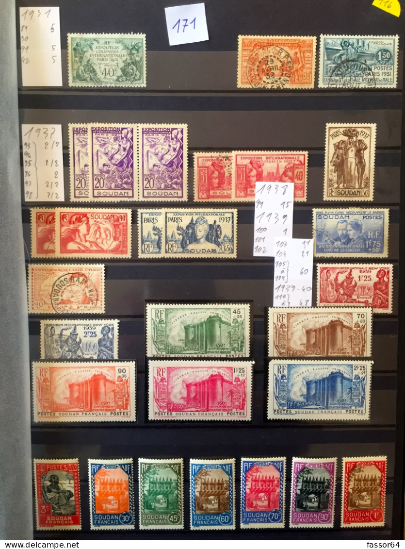 Soudan Français Neuf Et Oblitérés Lot 171 1894/1940 Côte + 480 Euros - Autres & Non Classés