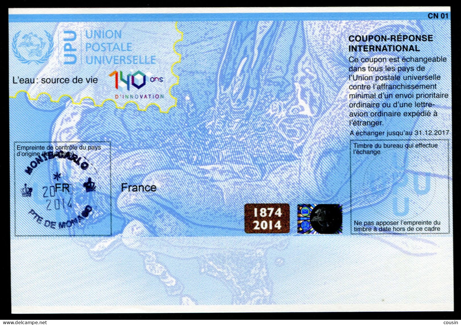 MONACO  International Reply Coupon / Coupon Réponse International - Postal Stationery