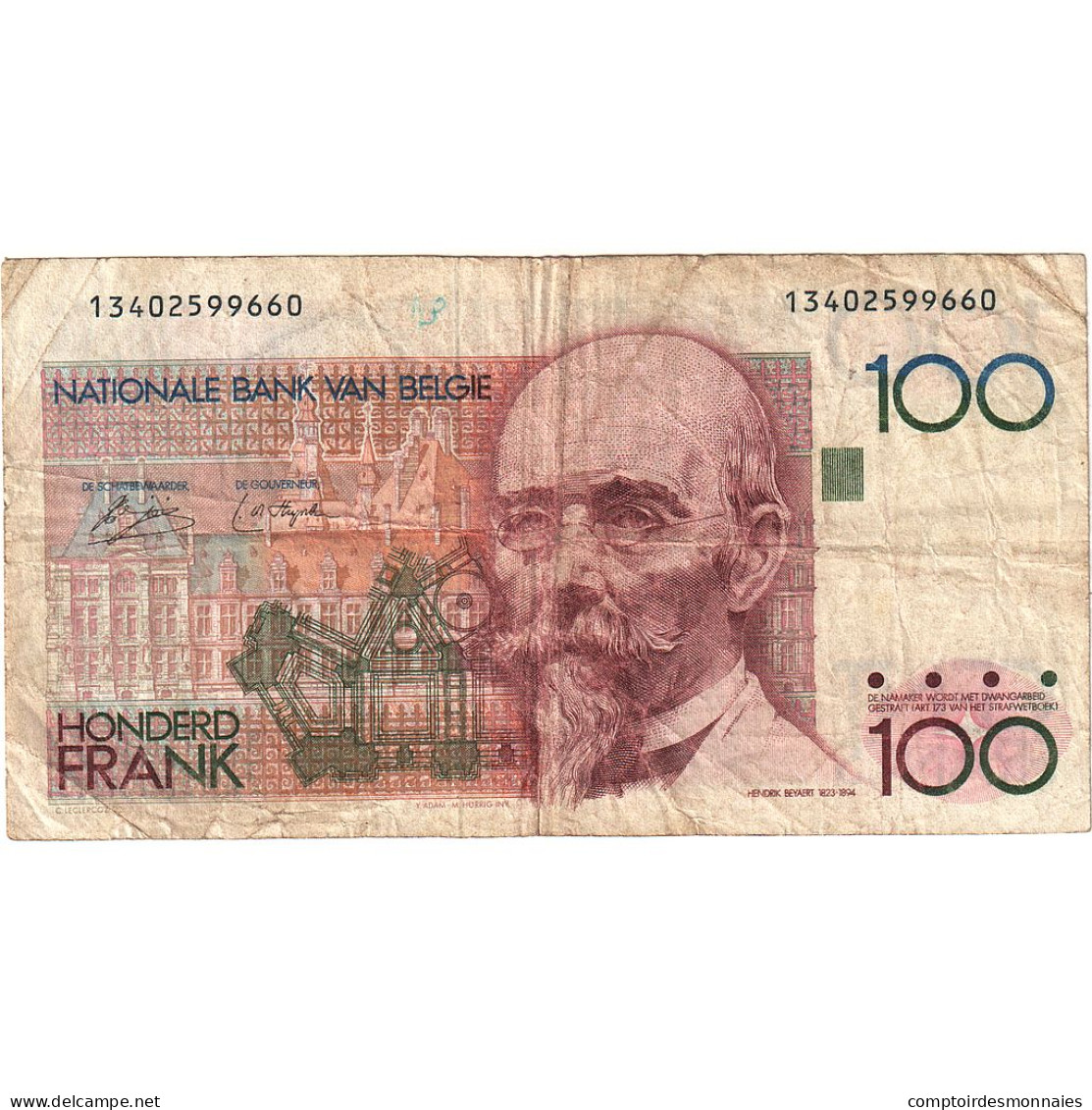 Billet, Belgique, 100 Francs, 1981-1982, Undated (1982-1994), KM:142a, B+ - 100 Francs
