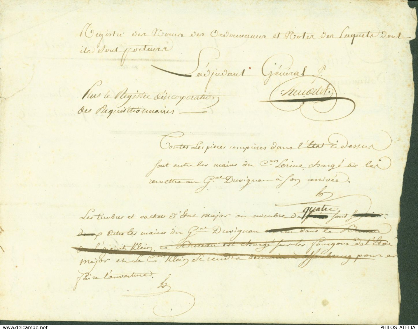 LAS Lettre Autographe Signature Révolution Empire Général Étienne Heudelet De Bierre Comte - Politisch Und Militärisch