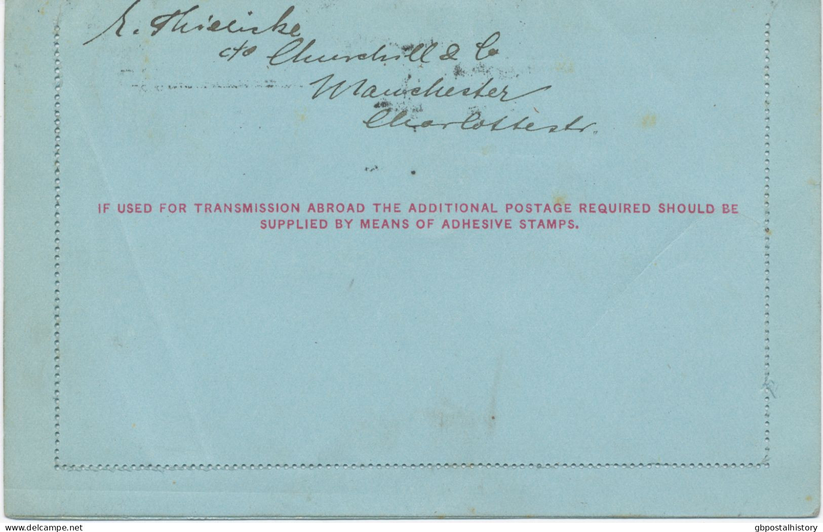 GB „MANCHESTER“ Early Colombia Machine Postmark On Very Fine EVII 1d Postal Stationery Letter Card (small Faults) Uprate - Covers & Documents