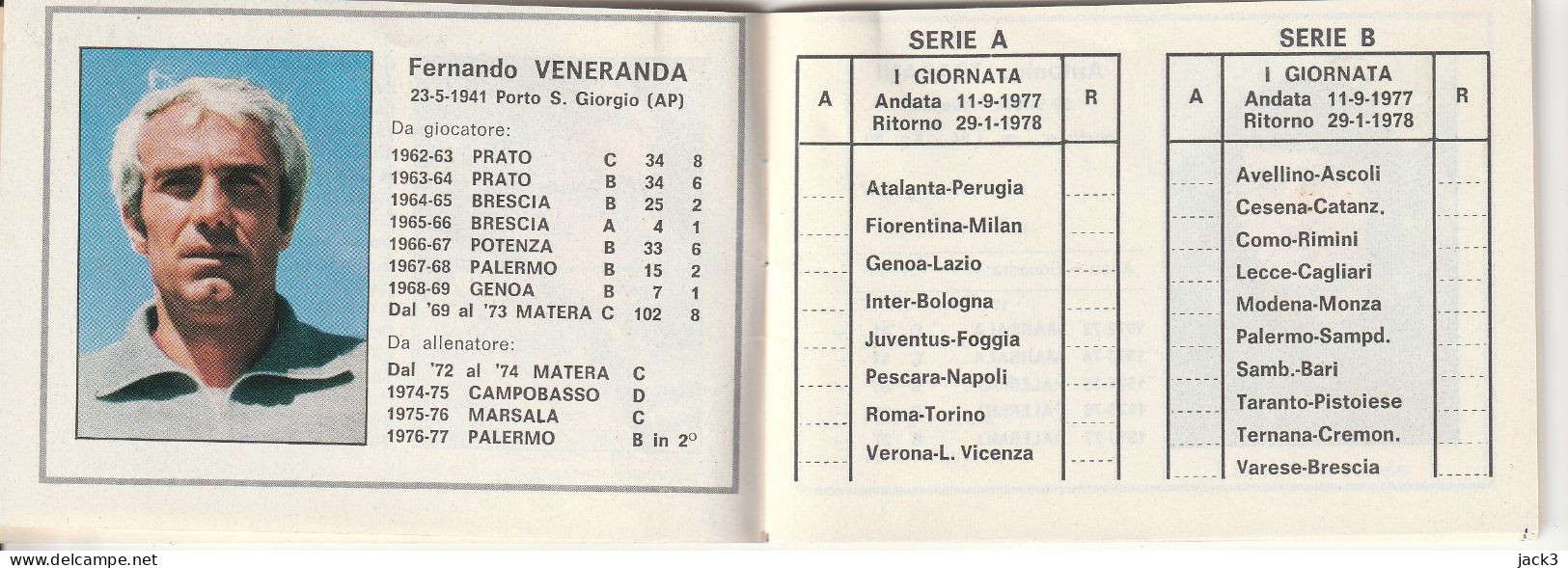 CALENDARIETTO - STAGIONE SPORTIVA 1977/78 - PALERMO - Kleinformat : 1971-80