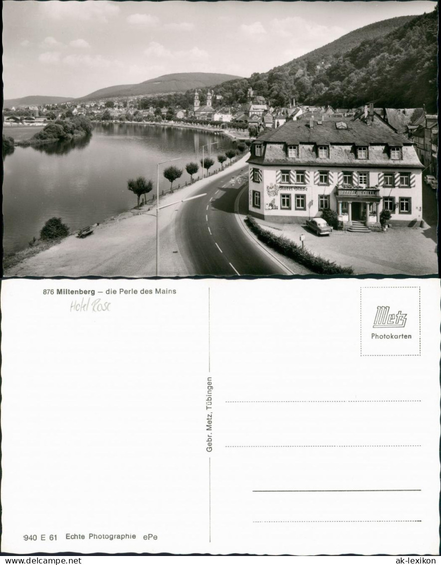 Ansichtskarte Miltenberg (Main) Main Panorama Mit Hotel Rose 1960 - Miltenberg A. Main