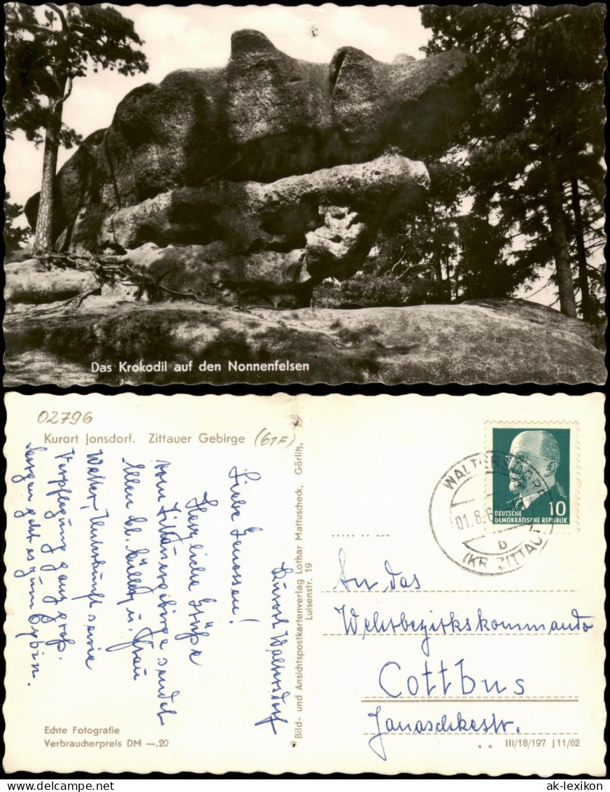 Jonsdorf Das Krokodil Auf Den Nonnenfelsen Zittauer Gebirge 1962 - Jonsdorf