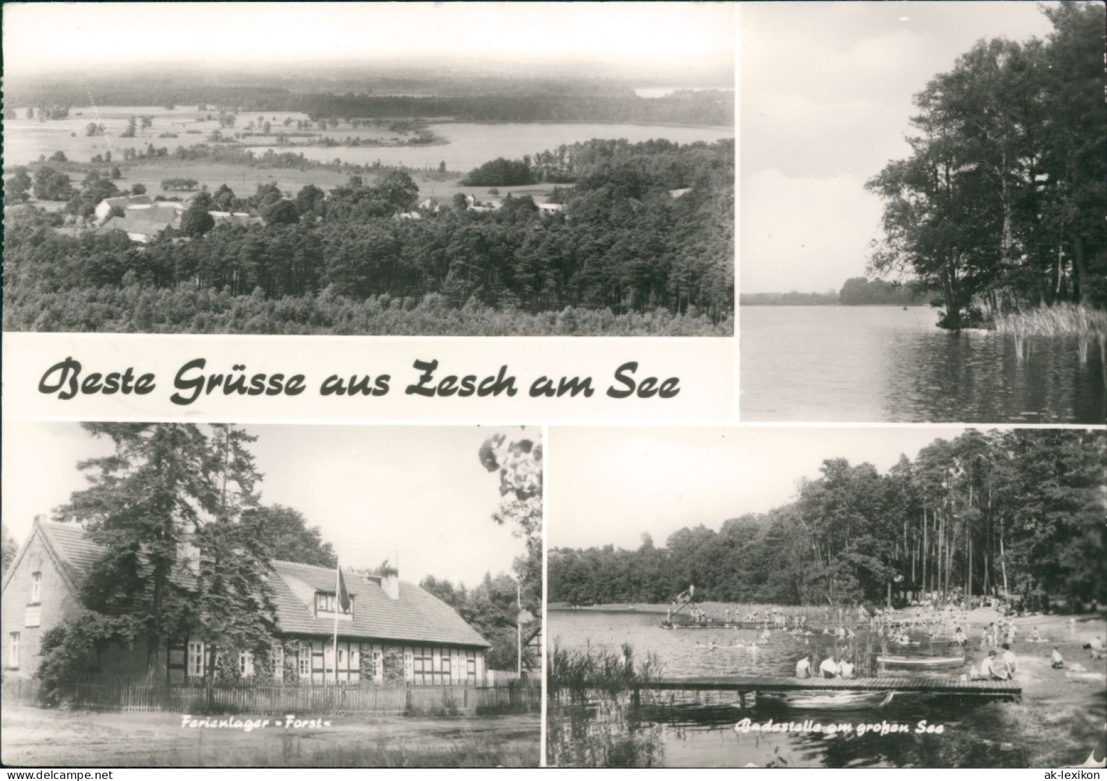 Zesch Am See-Zossen DDR Mehrbildkarte Grusskarte Mit 4 Ortsansichten 1980/1979 - Zossen