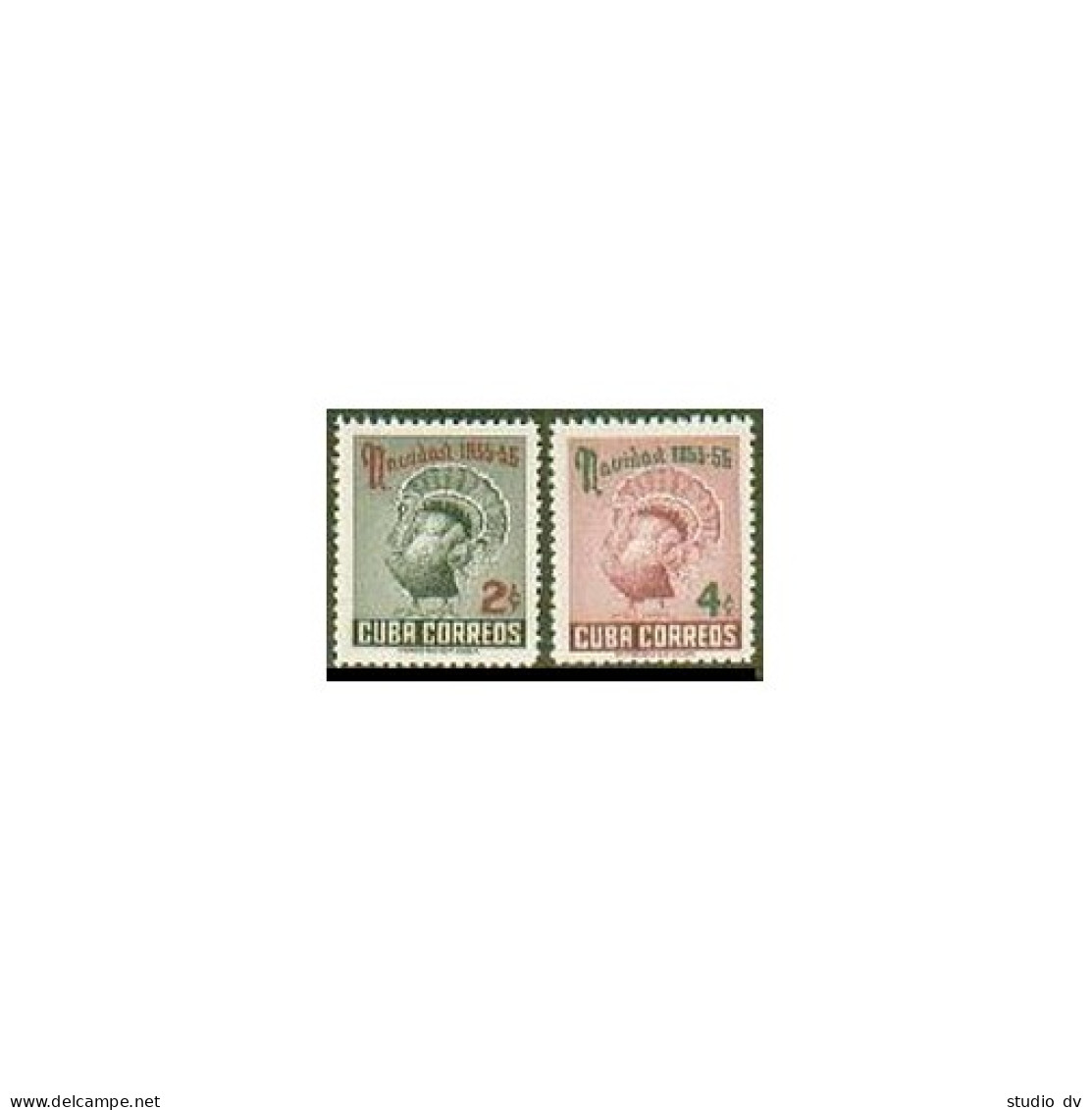 Cuba 547-548, MNH. Michel 477-478. Christmas 1955. Turkey. - Ungebraucht