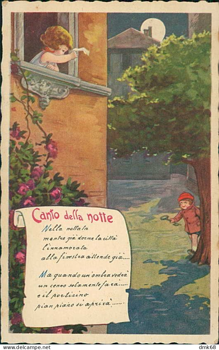 CASTELLI SIGNED 1930s POSTCARD - KIDS & MUSIC - TCANTO DELLA NOTTE - EDIT DEGAMI - N.89 (5197) - Castelli