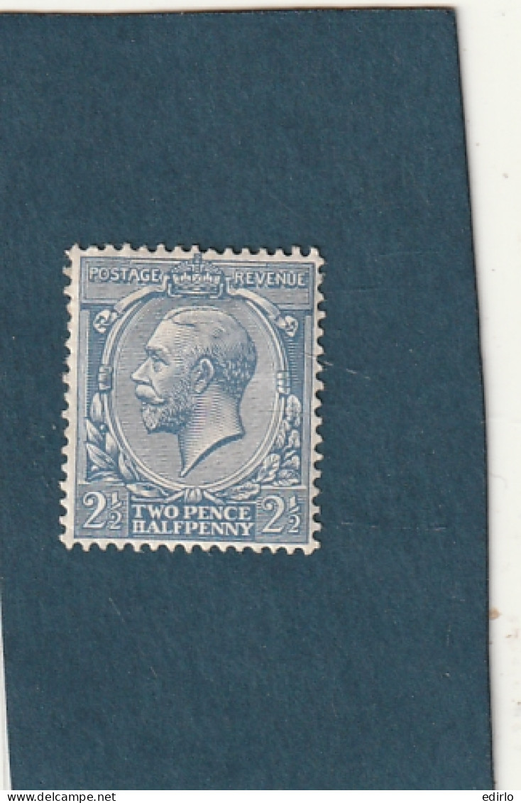 ///   GREAT BRITAN  ///    N°142 * Bleu 2et 1/2  - Unused Stamps