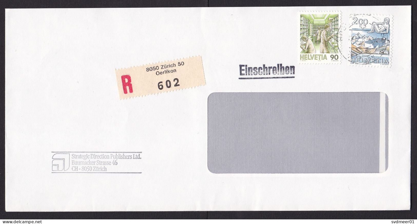 Switzerland: Registered Cover, 1987, 2 Stamps, Zodiac Sign, Virgin, Mail Sorting, R-label (traces Of Use) - Briefe U. Dokumente