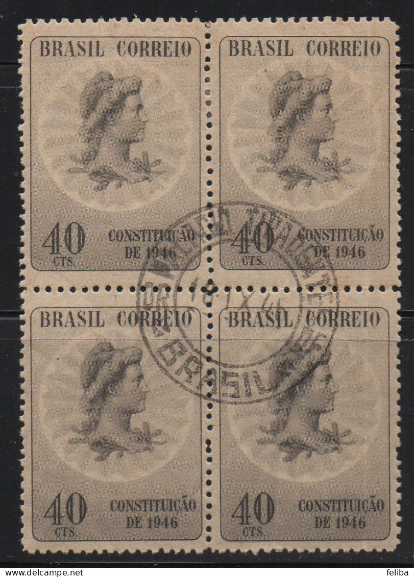 Brazil 1946 First Day Cancel On Block Of 4 - Unused Stamps
