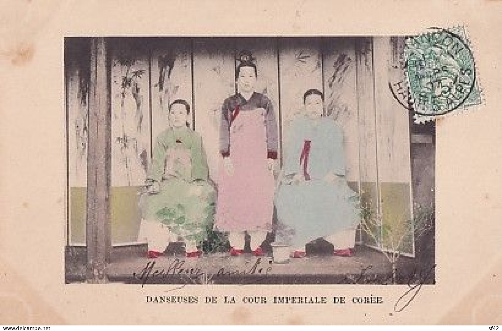 DANSEUSES DE LA COUR IMPERIALE DE COREE       Carte Colorisée         Précurseur - Korea, South