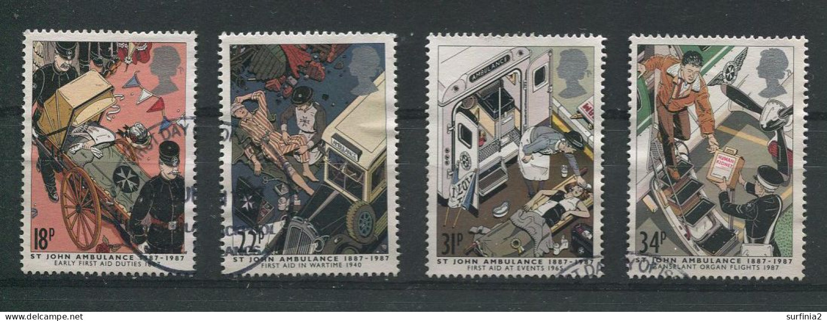 STAMPS - 1987 ST JOHN'S AMBULANCE SET VFU - Used Stamps