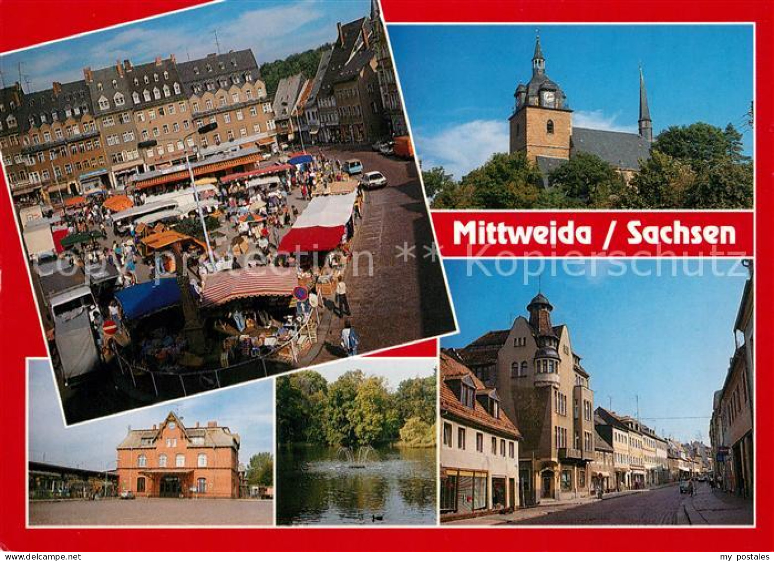 73230846 Mittweida Markttreiben Schwanenteich Rochlitzer-Strasse Mittweida - Mittweida