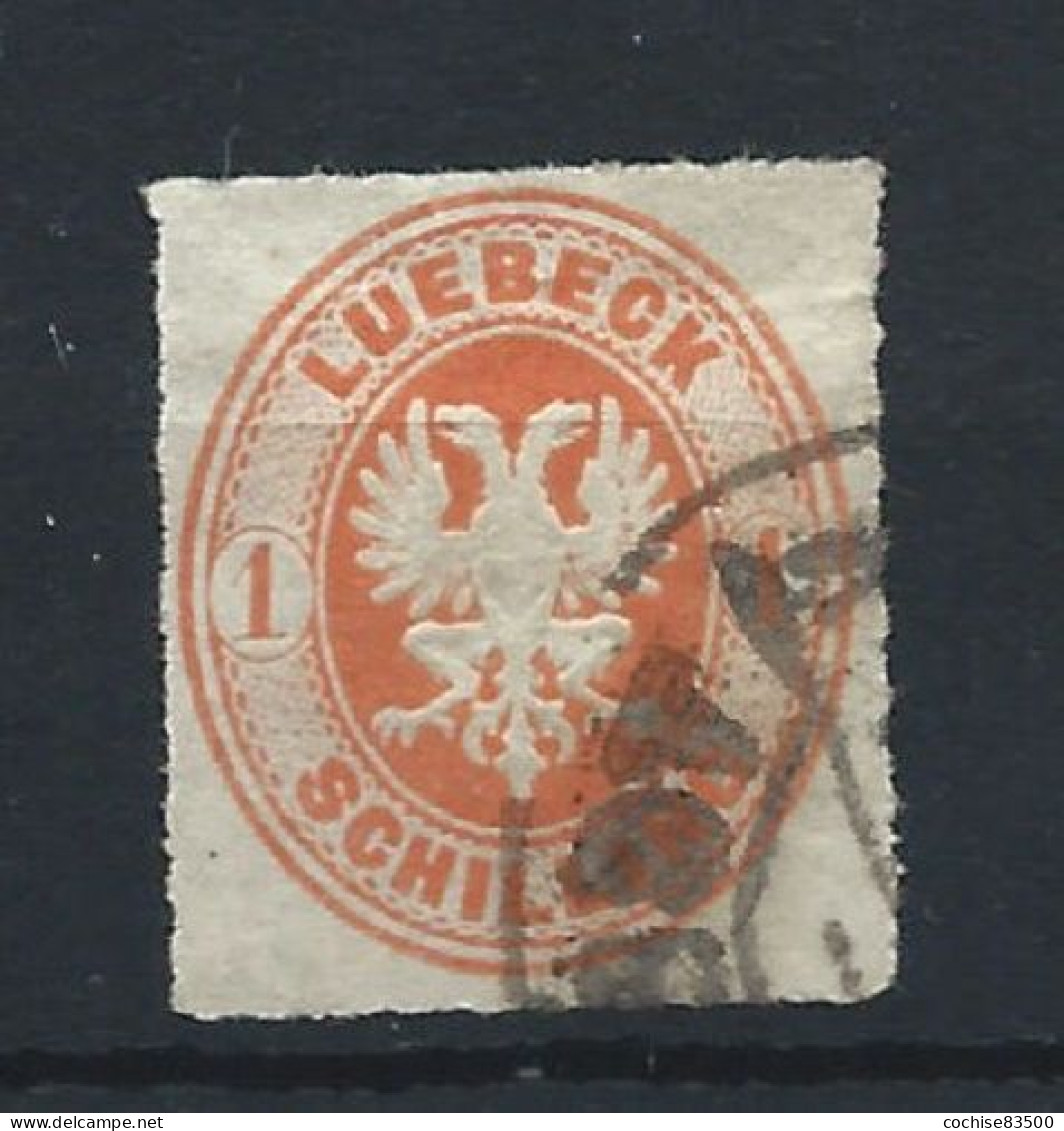 Allemagne - Lübeck N°9B Obl (FU) 1867 - Armoiries (Cat. Michel) Percés En Lignes 10 - Lübeck