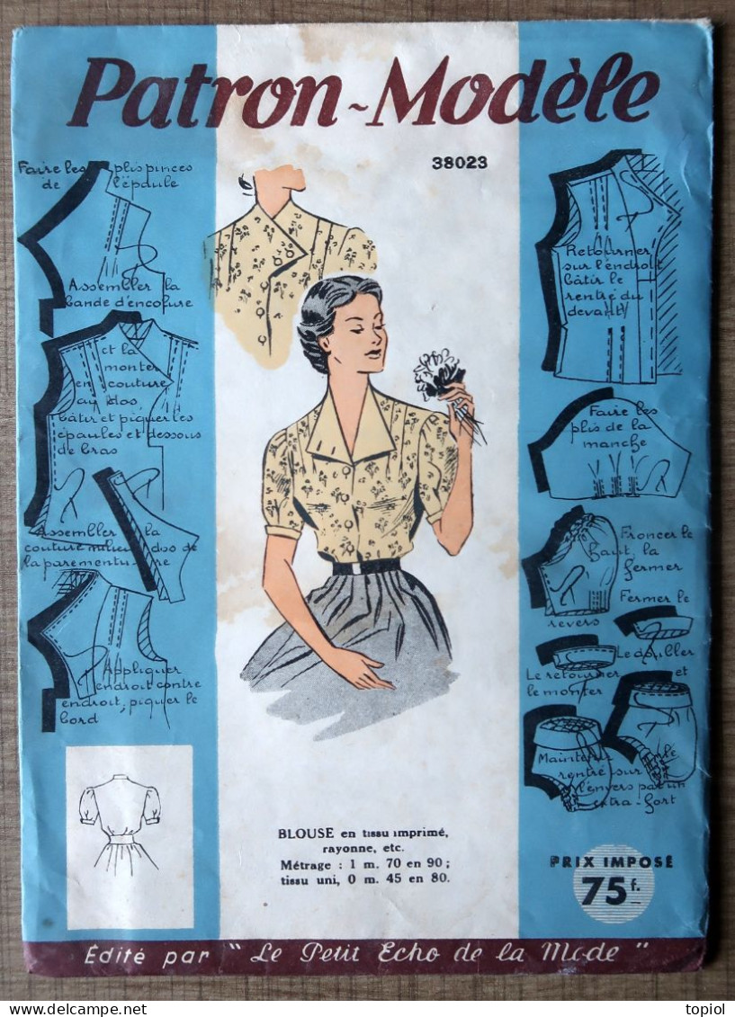 Ancien Patron Années 50 édité Par "Le Petit écho De La Mode" - Patterns