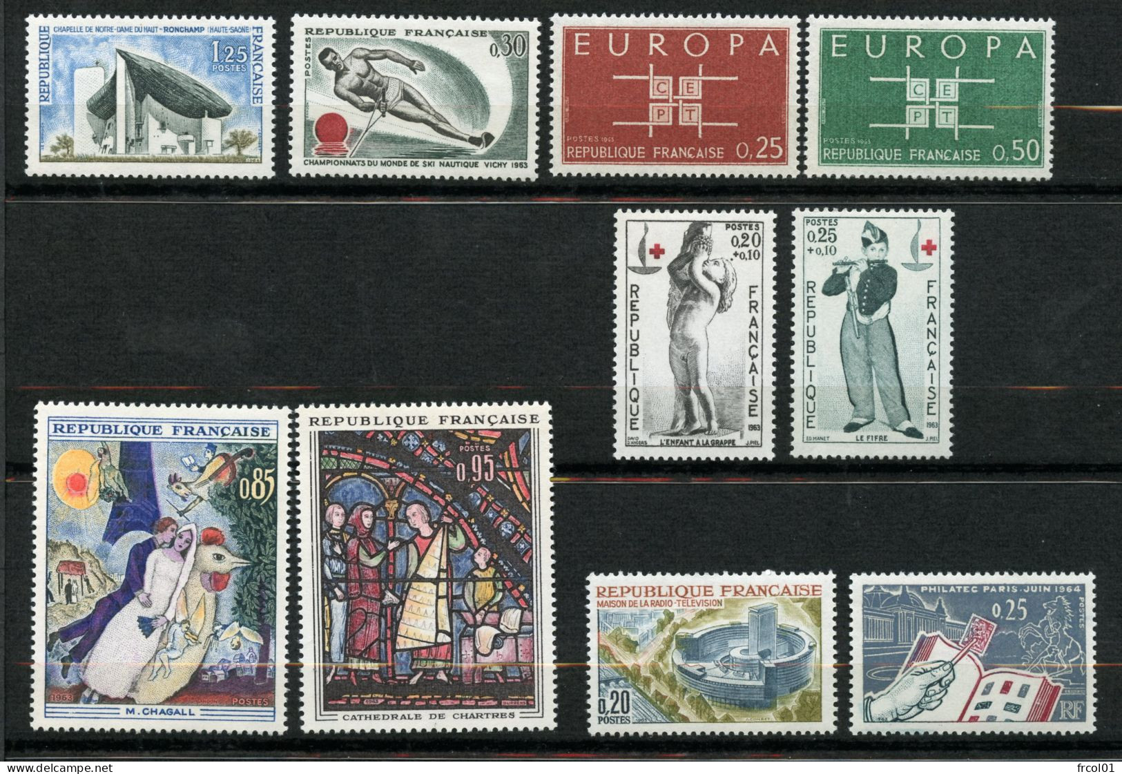 France, Yvert Année Complète 1963** Luxe, 1368/1403, 38 Timbres , MNH - 1960-1969