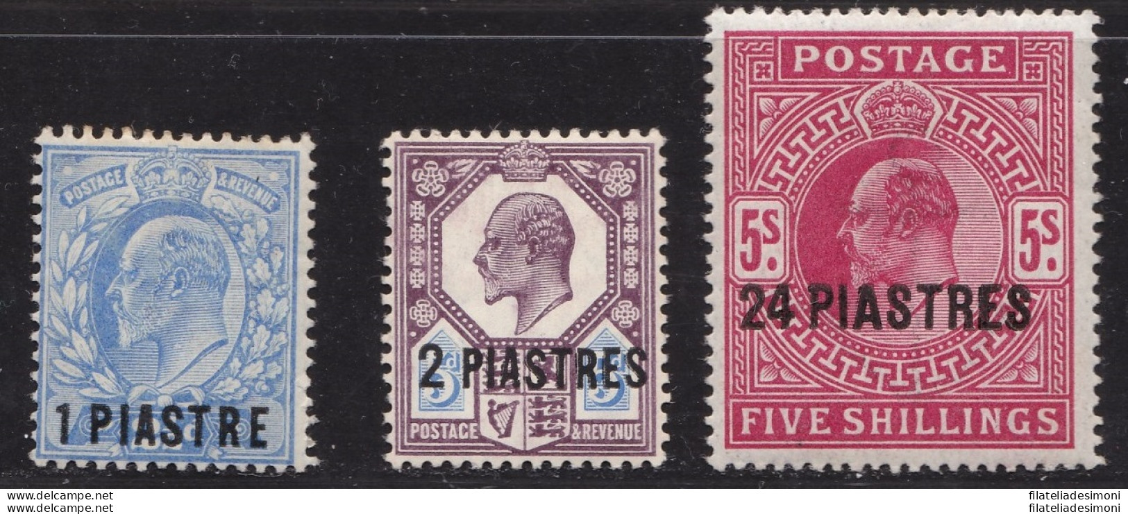 1905/06 BRITISH LEVANT/Levante Inglese, SG 12 + 13/14 MLH/* - Autres & Non Classés