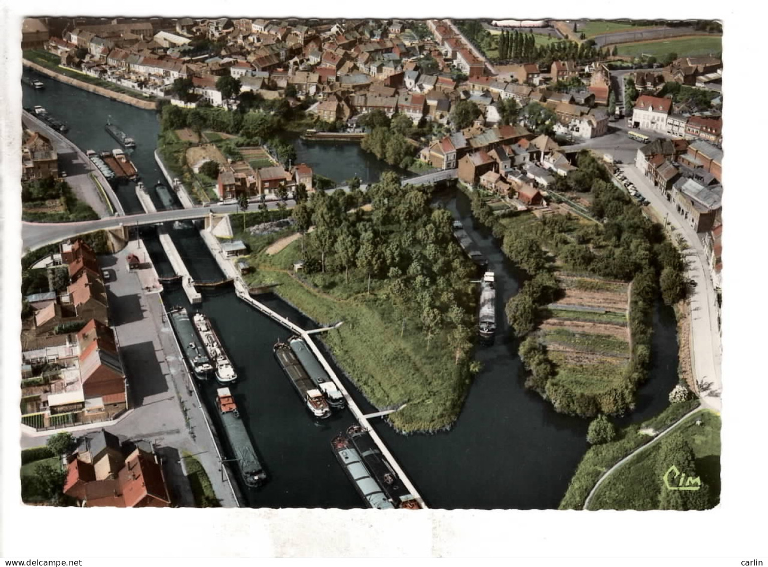 Antoing  Vue Aérienne - Les Ecluses Et Le Bassin De Natation Péniche - Antoing