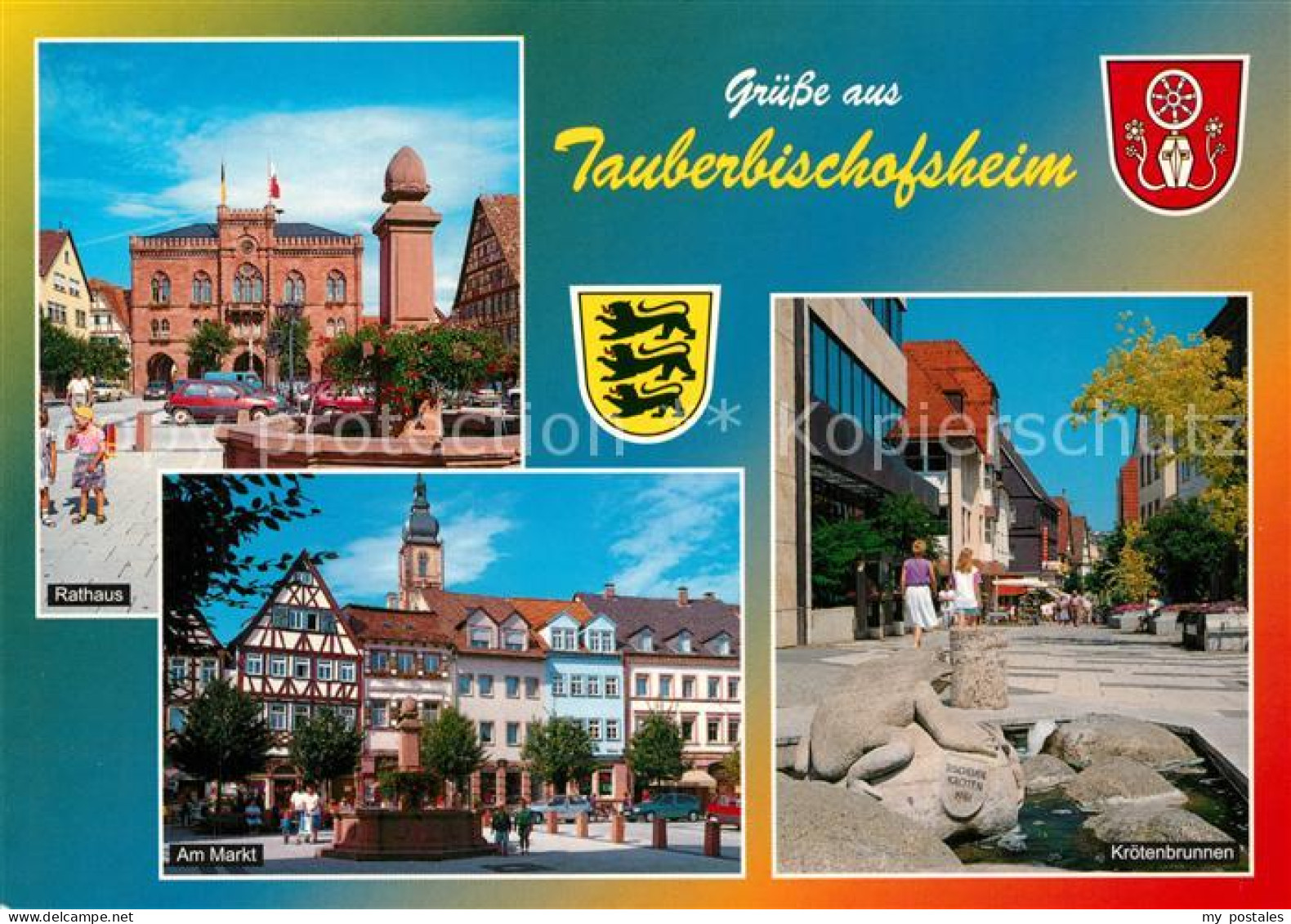 73226780 Tauberbischofsheim Markt Rathaus Kroetenbrunnen Tauberbischofsheim - Tauberbischofsheim