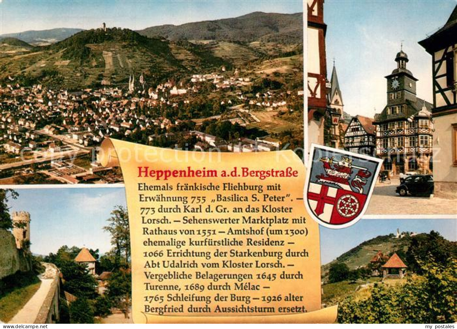 73226401 Heppenheim Bergstrasse Panorama Rathaus Burg Heppenheim Bergstrasse - Heppenheim