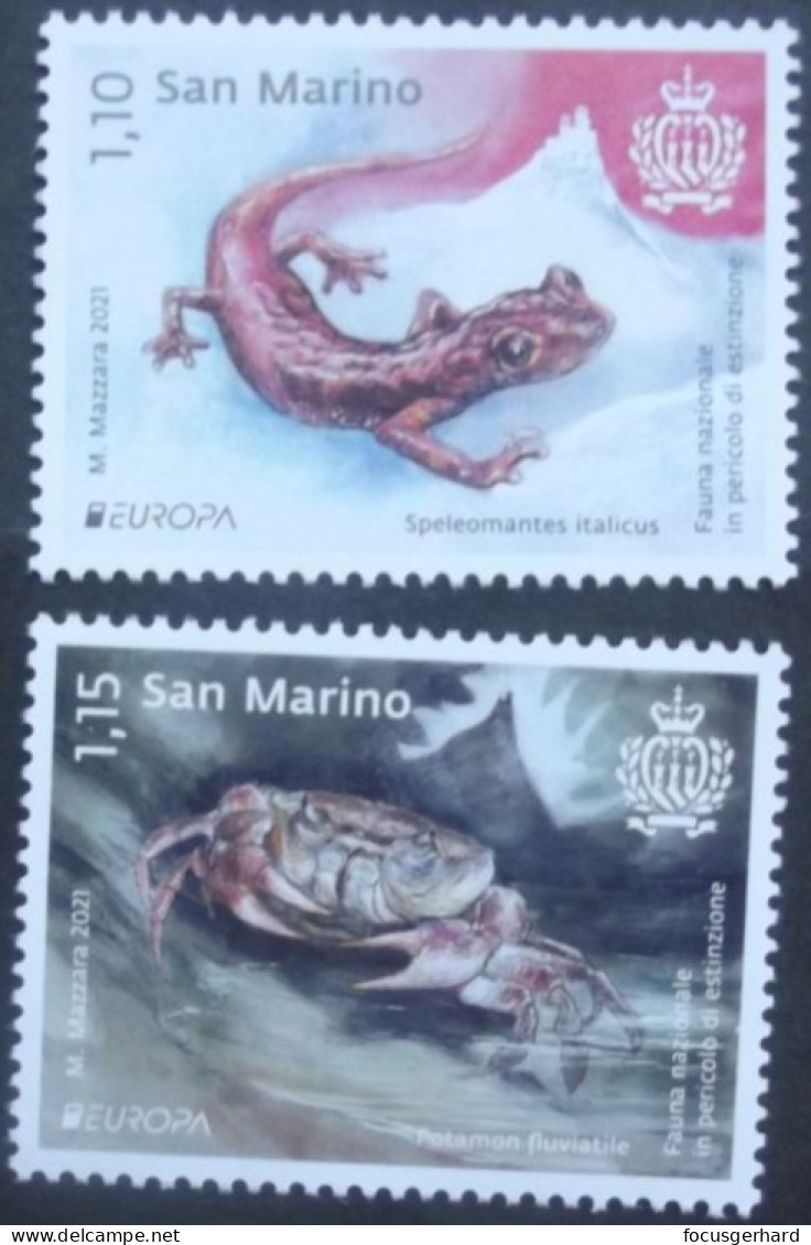 San Marino   Europa Cept   Gefährdete Nationale Tierwelt   2021    ** - 2021