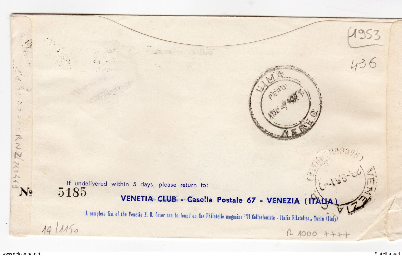 Ltr 1961 Italia Repubblica - BUSTA VENETIA Con GRONCHI RICOPERTO Certt. E. Diena - 1961-70: Marcophilie